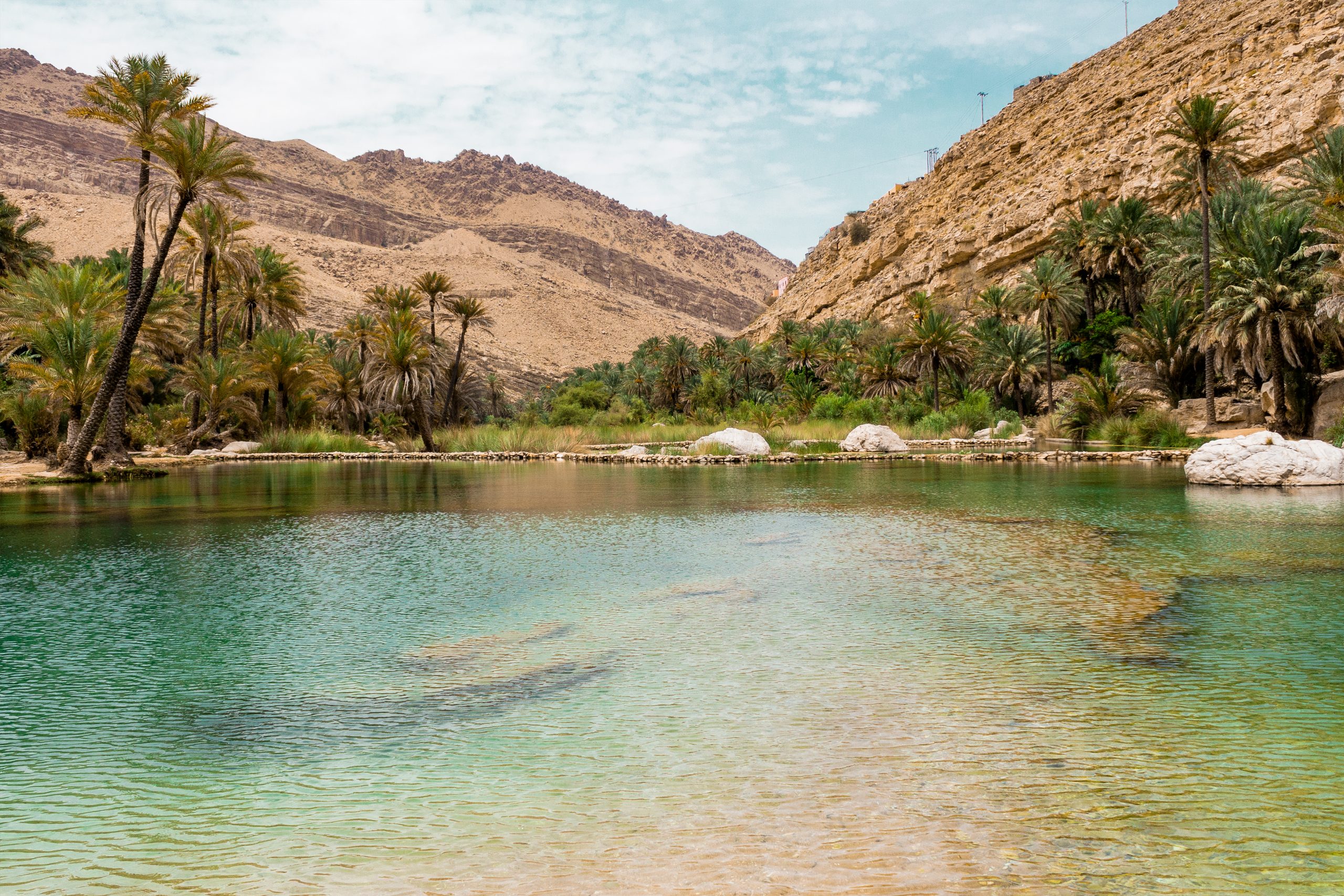 Oasis,In,Desert,Water,Steam